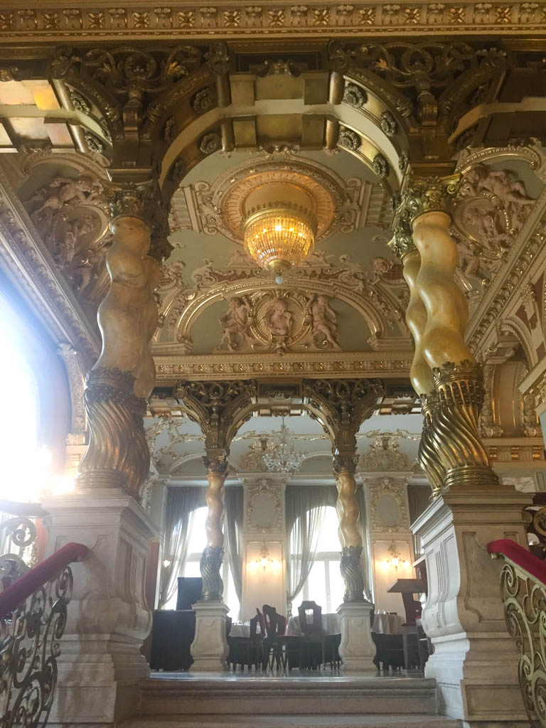 Is the New York Cafe Budapest Worth It? (Full Review) 9 Ceiling and bannisters in the New York Cafe in Budapest