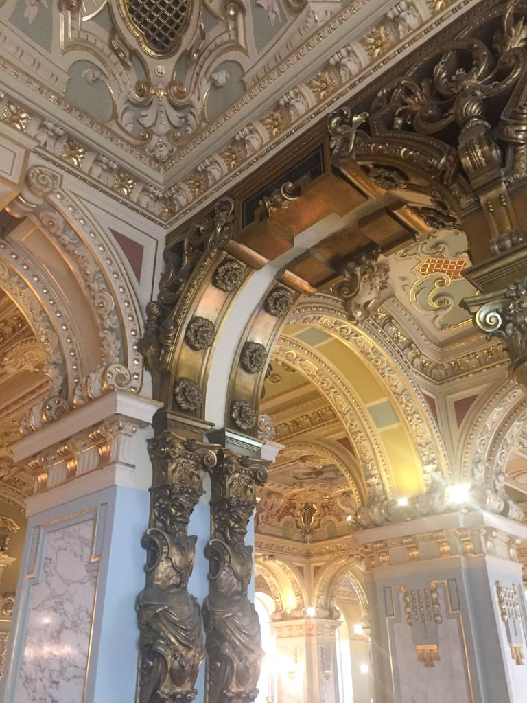 Is the New York Cafe Budapest Worth It? (Full Review) 5 ceiling and golden arches at the Budapest New York Cafe