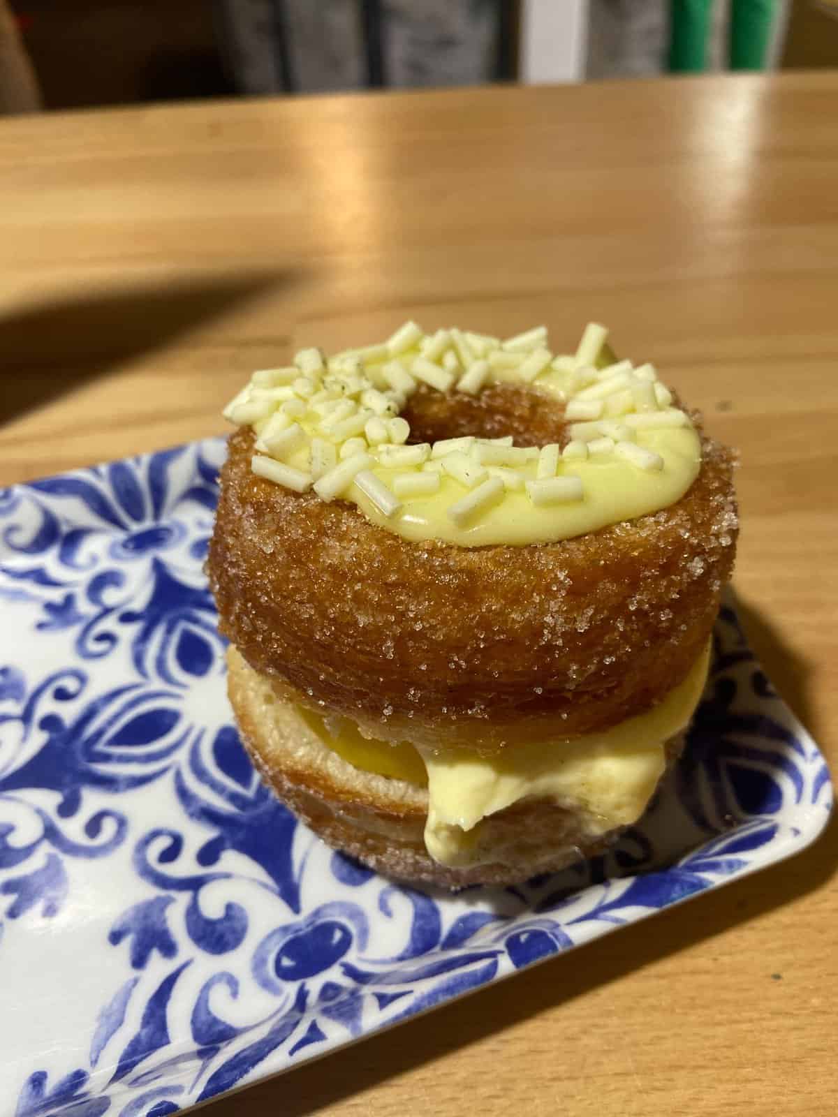 Month in Review: April 2023 8 passionfruit cronut from ciabatta cafe in rotorua