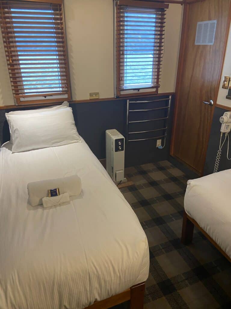 cabin on our Doubtful Sound overnight cruise in New Zealand