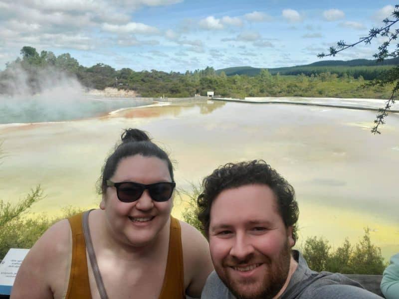 Travel Oceania 2 Selfie at Champagne Pools at Wai-o-tapu Thermal Wonderland, things to do in Rotorua, New Zealand