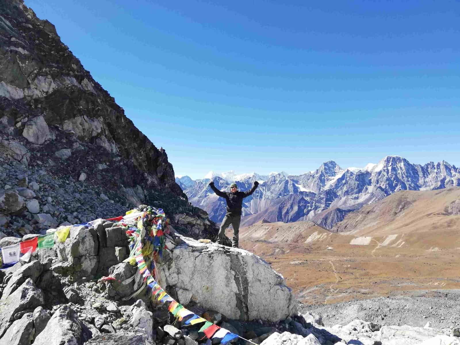 Traveller of the Month: Marc from Life Went That Way 6 Marc hiking Co La Pass in Nepal