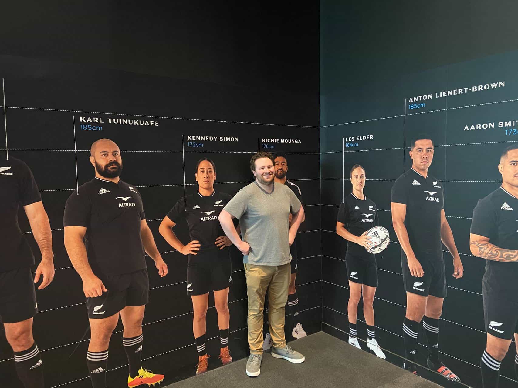 What to Do in Auckland Based on Your Travel Style 25 Colin posing with the All Blacks at the All Blacks Experience in Auckland