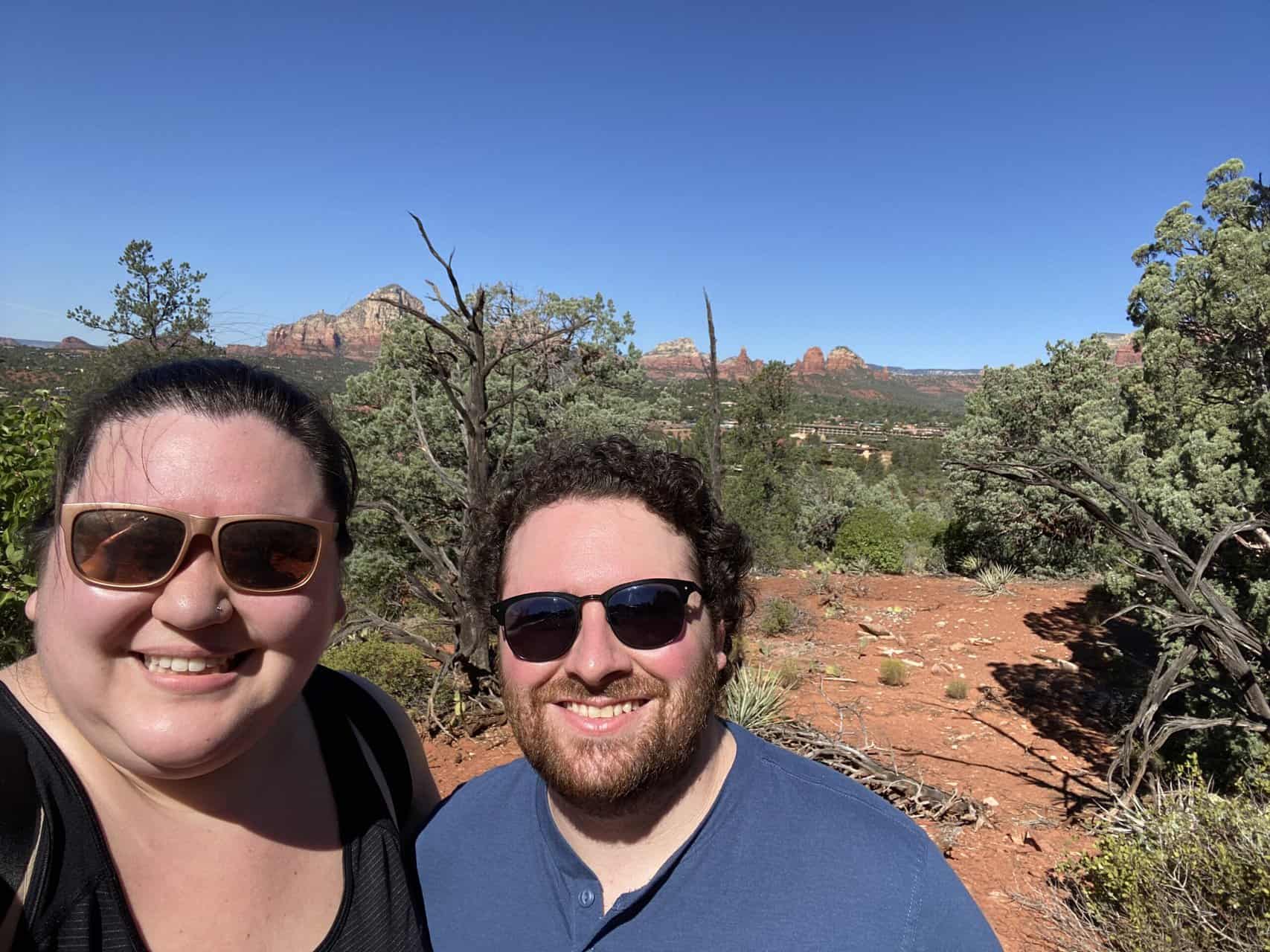 What to Do in Sedona in 3 Days 27 Riana and Colin selfie on Marg's Draw Trail in Sedona, Arizona