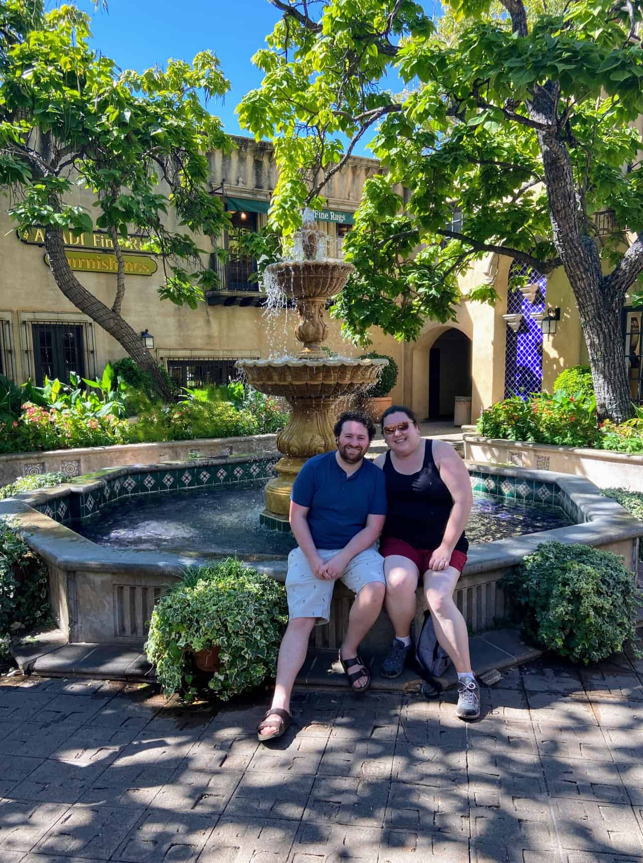 What to Do in Sedona in 3 Days 10 Colin and Riana at Tlaquepaque Village in Sedona
