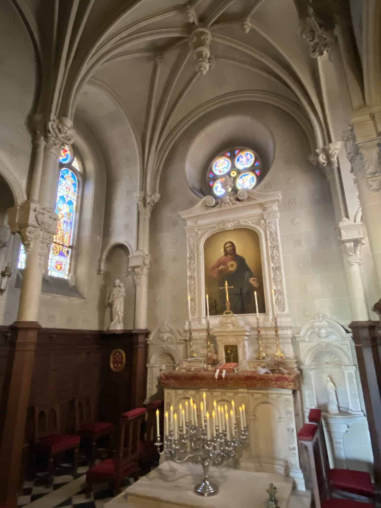 Chapel on the top floor of Chateau Cheverny in the Loire Valley