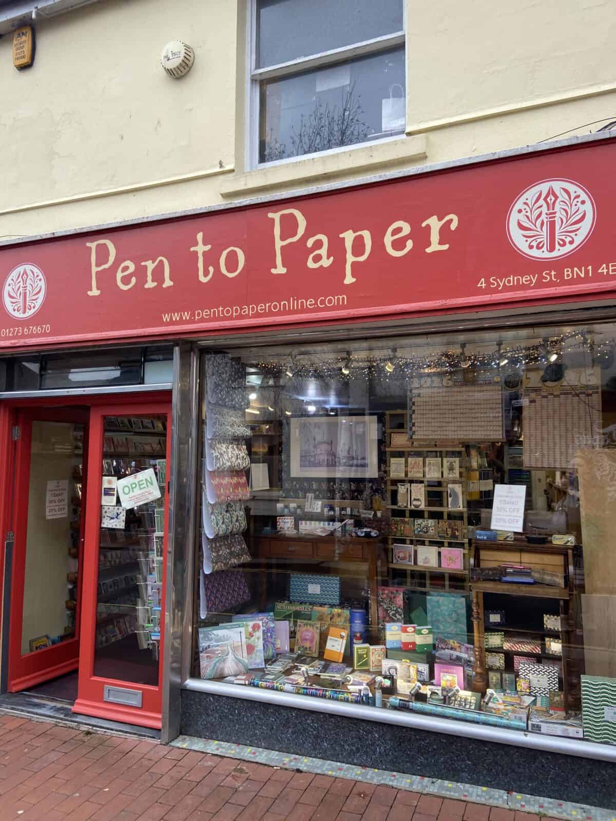Your Guide to Brighton's North Laine 14 Pen to Paper, a stationery store in North Laine, Brighton