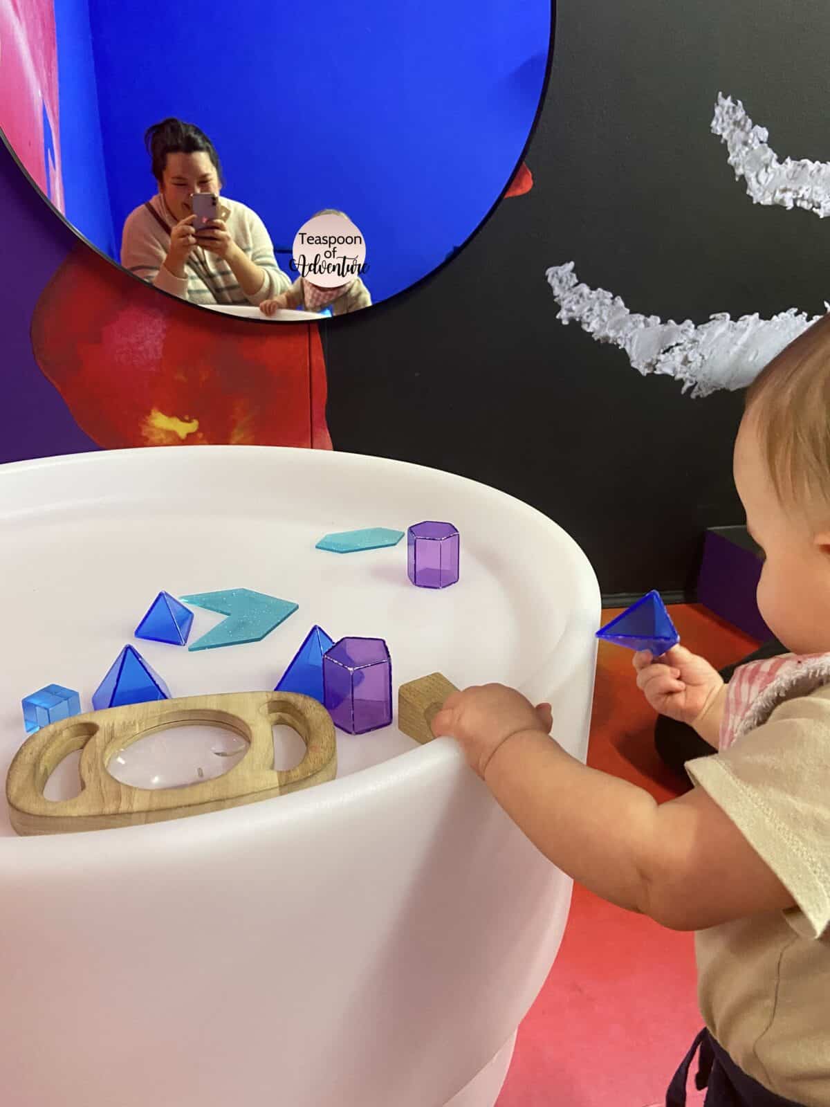 20+ Things to Do in London With a Baby 26 Riana and Baby C playing with blocks inside the Play Studio at Tate Britain, London
