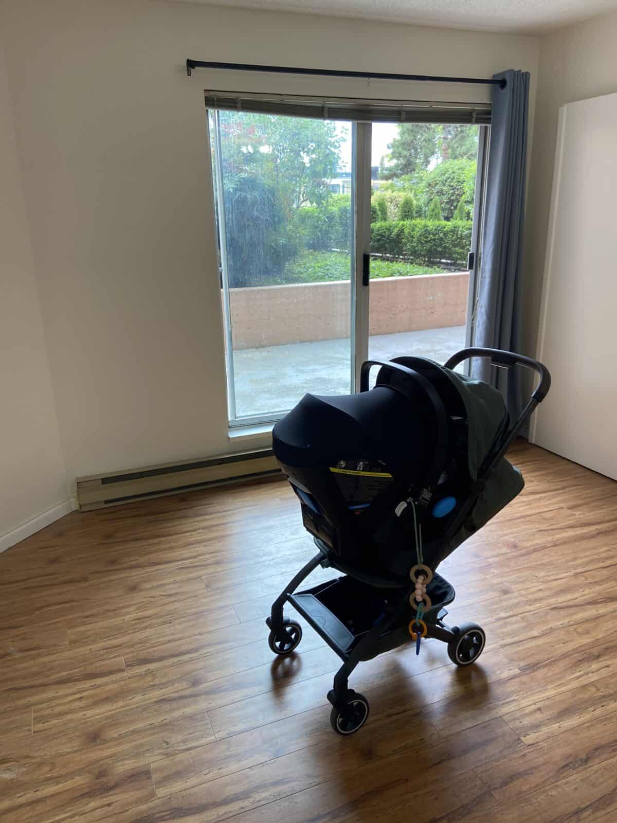Joolz Aer Review: Is This the Best Travel Stroller? 11 The Joolz Aer Plus travel stroller with a car seat attached using car seat adapters