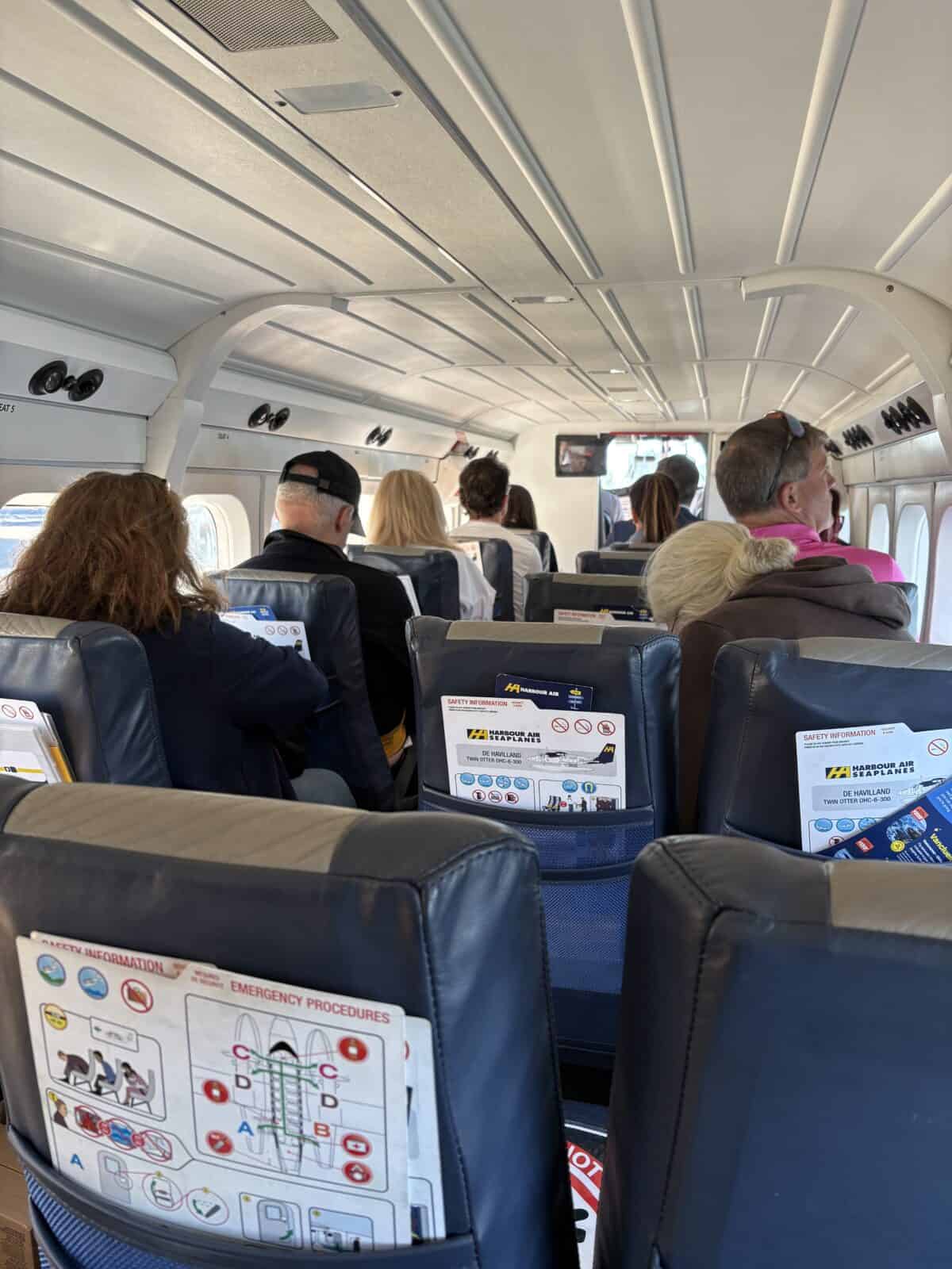 Should You Take a Seaplane to Victoria from Vancouver? (Harbour Air Review) 15 PAssengers seated on a Harbour Air seaplane from Victoria to Vancouver