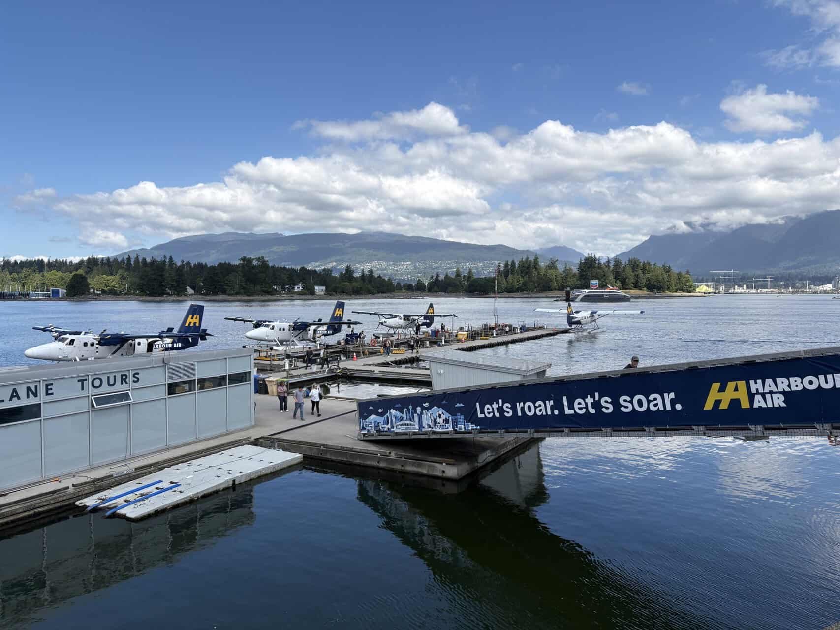 How to Get to Victoria from Vancouver, BC 3 Vancouver Harbour with the Harbour Air seaplanes all parked at the dock