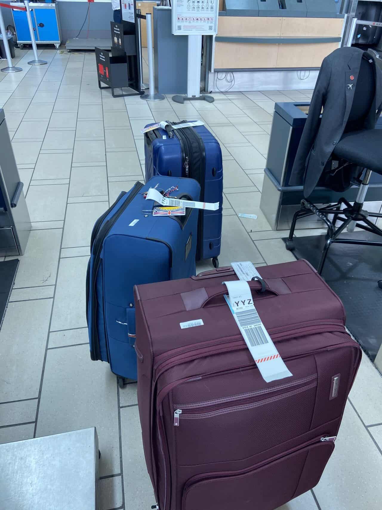 Tips for Flying With a Baby: From Booking to Baggage Claim 28 Checking suitcases in at YVR for our flight to YYZ