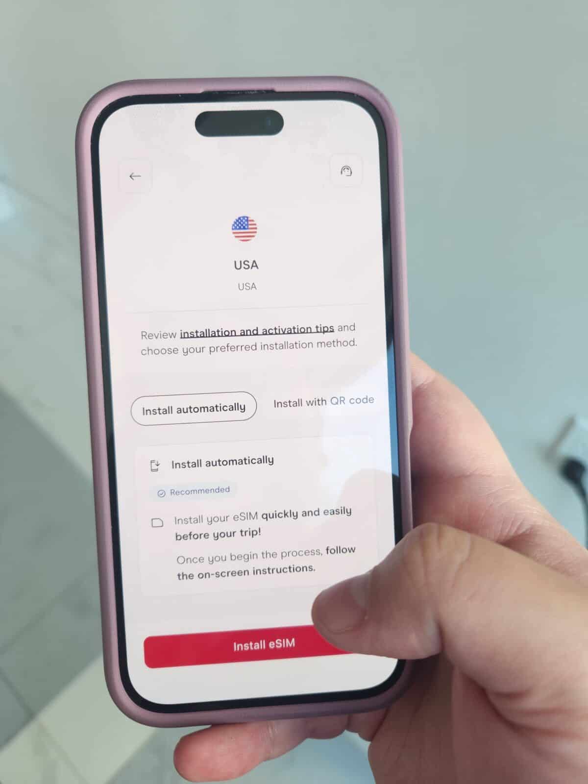 How to Set Up Your Holafly eSIM 9 Riana installing her Holafly eSIM via the app